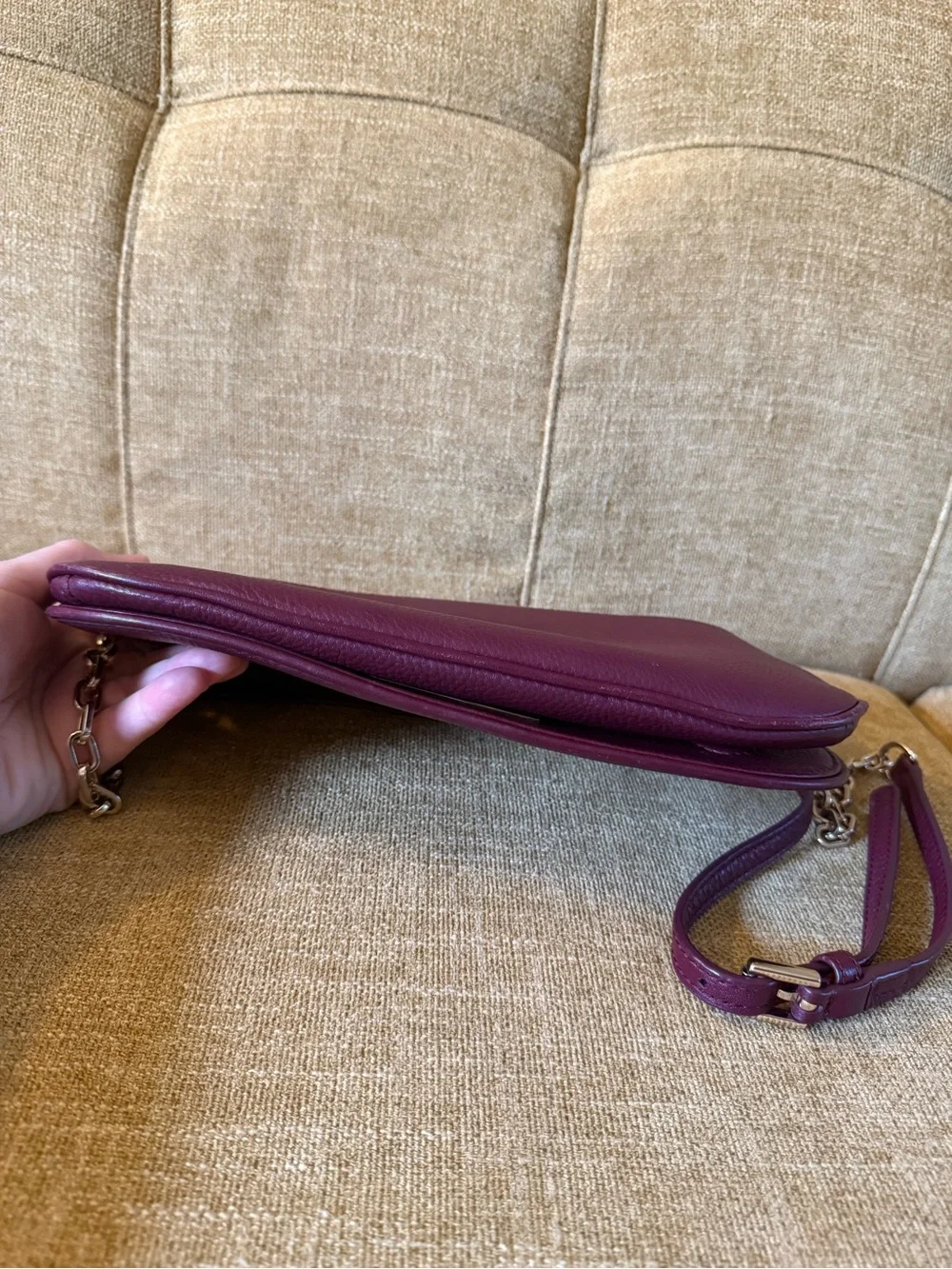 Tory Burch Burgundy Leather Shoulder Bag